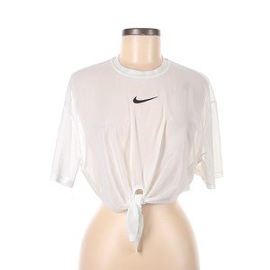 Nike mesh tie front crop t-shirt in white M